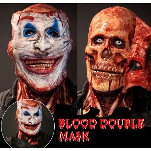Full Head Skull Mask Skeleton Mask Halloween Costume Horror Evil Mask Helmet With Movable Jaw Party Cosplay Mask Decoration