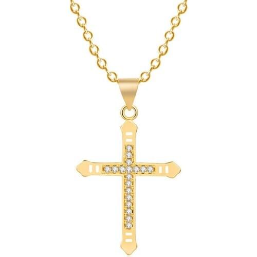 Trendy Gold Cross Pendant Necklace For Girl Jewelry Fashion Princess Silver 925 Women Chain Clavicle Accessories Female Choker