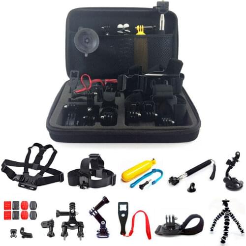 Free shipping 26 in1 Head Chest Mount Floating Monopod Accessories Kit For GoPro 2 3 4 Camera sj4000 sj5000