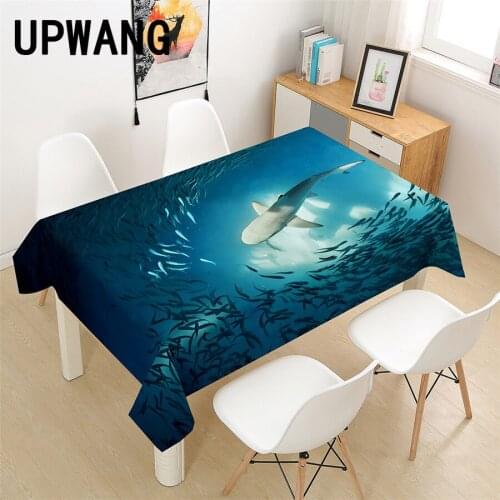 Shark Tablecloth 3D Printed Table Cover Rectangular Tablecloth Wedding Birthday Party Kitchen Home Decor