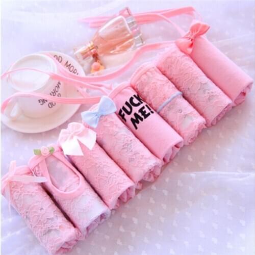 New Arrived 4Pcs/Lot Girl Panties Underwear Lace Briefs Cotton Lingerie Soft Comfortable Bowknot Cartoon Panty Wholesale 1116-4