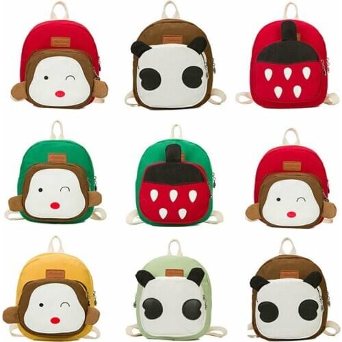 New Kids Bag Lovely Cartoon Animal Canvas Toddler Bag Child Kids Boys Girls Backpack Schoolbag Rucksack Cut Fashion