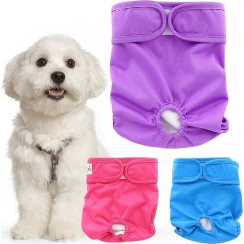 Ohbabyka Washable Pet Shorts Puppy Physiological Pants Diaper Solid 2019 Brand Pet Underwear Reusable Washable Diapers 3 Sizes