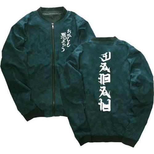 Drop shipping Evil Kanji jackets men kanji print coats Stand Collar windbreaker streetwear coat men clothes hip hop homme jacket