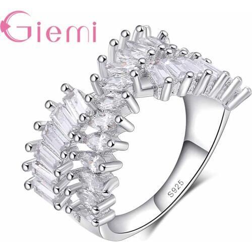 Romantic Beautiful Lace Austria Crystal Stone Ring Proposal Bridal Wedding Jewelry 925 Sterling Silver Cubic Zirconia