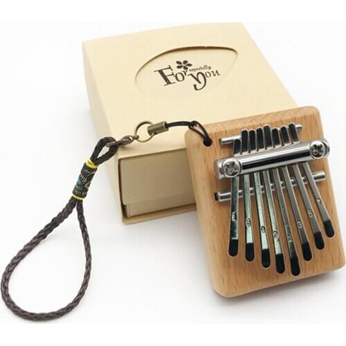 Thumb Piano 8-Tone Mini Kalimba Finger Piano Portable Music Instrument African Thumb Whole Board Wood Kalimba Piano