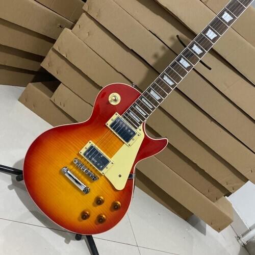 Electric Guitar , Cherry sunburst. Mahogany Body, Rosewood Fingerboard. 22 Grade electric guitar, free shipping