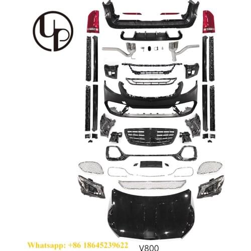 V class v800 auto parts Vito front bumper rear bumper side skirt hood scoop for v250 v260 W447 body parts
