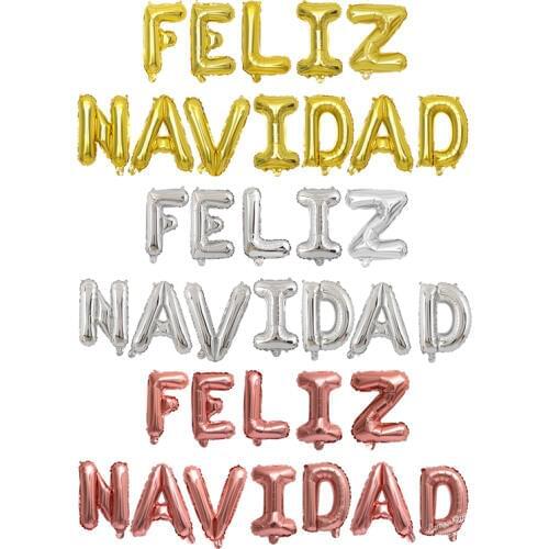1set 16inch 12pcs rose gold Spanish Christmas letters balloons Feliz Navidad letters globals Xmas party decorations