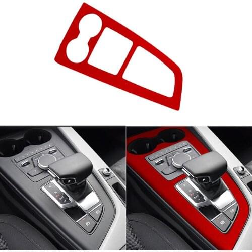 1PCS LHD Suede Car Styling Center Console Decorative Stickers Trim Gear Shift Panel Cover for Audi A4L 2017-2021 Accessories
