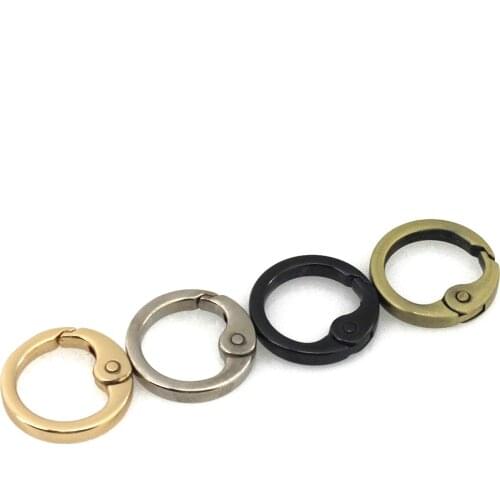 1pcs Metal Spring Gate O Ring Openable Keyring Leather Craft Bag Belt Strap Buckle Trigger Snap Clasp Connector DIY Accessory