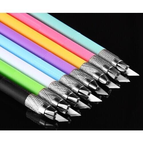 1 Pcs Metal Carving Utility Knife Student Non-Slip Craft Paper Cutter Pen Stationery School Art Cutting Supplies Tools