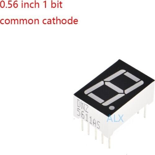 10PCS 0.56inch 7 Segment 1bit Red Digital Tube Common Cathode CC LED Digit Display 0.5inch 0.56 inch 0.56'' 0.56in. one 1 bit