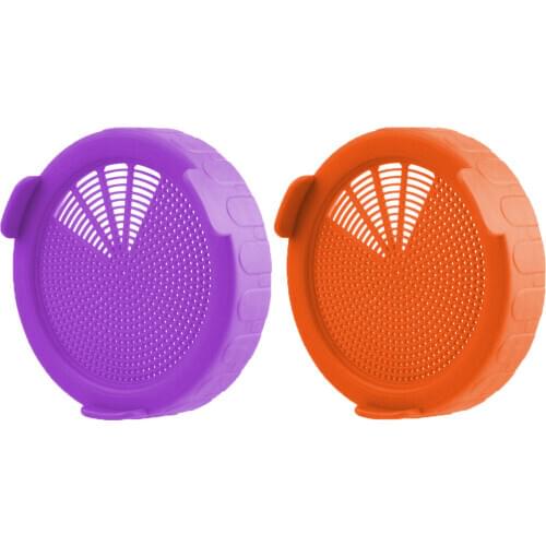 2Pcs Mason Jar Plastic Screen Seed Sprouting Strainer Lid Kit for Growing Bean Broccoli Alfalfa Salad Sprouts Purple&Orange New