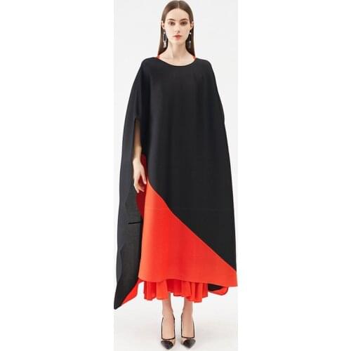 2021 Summer Autumn muslim dress women suit Pleated clothes plus size casual long dress Bat coat aesthetic clothes