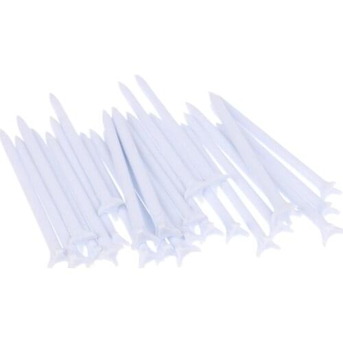 25 Pieces Premium 82mm Plastic durable Golf Tees Set Holder Golf Accessories Equipments White