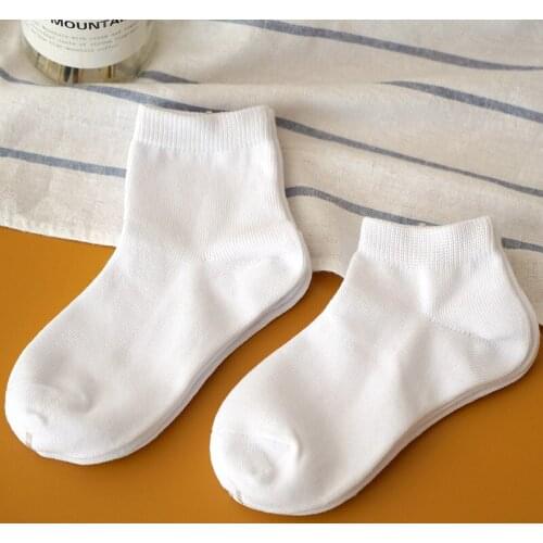 5 Pairs New Spring Style Pure White Cotton Soft Kids School Socks Boys Girls Sports Childrens Socks