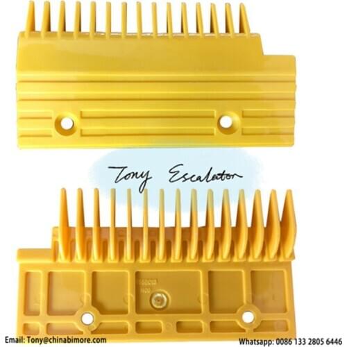 655B013H06 Escalator ABS Comb Plate Plastic Yellow L153mm W86.5mm Hole Space 92mm RIGHT 15Teeth for escalator parts