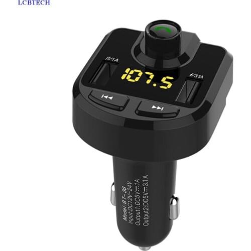 Bluetooth Handsfree Car Kit MP3 Player FM Transmitter 3.1A Digital Display Car Charger Support TF card U disk MP3 WMA Music Play