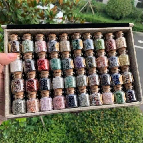 Free Shipping Hot Sale Natural Crystal Gravel Bottle Tumbled Stone Crystal Crafts Crystal Chips Bottle For Gift_XCG