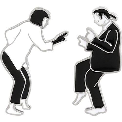 2021 New Fashion Creative Enamel Pins Set Swing Dance Figure Brooches Shirt Collar Bag Lapel Pin Badge Jewelry Gift For Friends