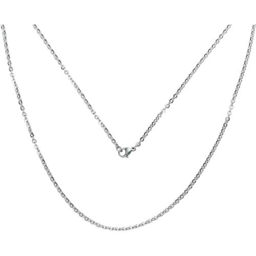 DoreenBeads 304 Stainless Steel Jewelry Chain Necklace Silver Color Link Cable Chain With Lobster Claw Clasp 51cm long,1 PC