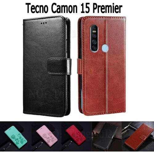 Case For Tecno Camon 15 Pro Cover Etui Flip Wallet Stand Leather Book Funda On Camon 15 Pro Case Magnetic Card Coque Bag Hoesje