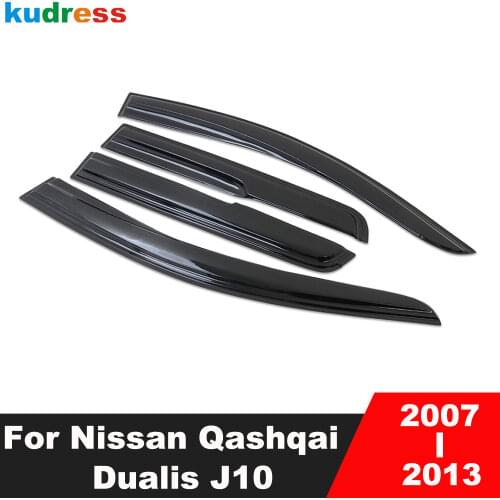 For Nissan Qashqai Dualis J10 2007-2013 Car Window Deflectors Wind Deflector Sun Guard Rain Vent Visor Cover Trim Accessories