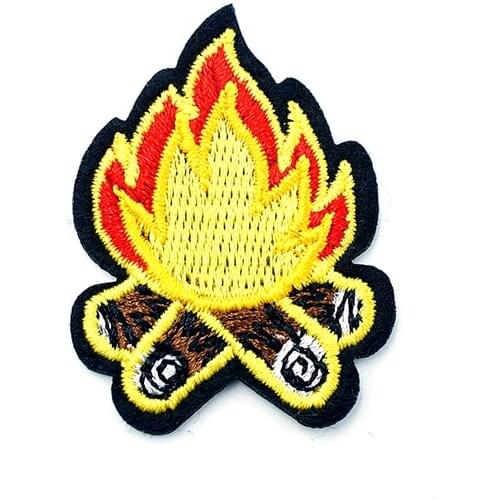 Firewood (Size:3.0X4.0cm) DIY Cartoon Badges Embroidery Patch Applique Ironing Clothing Sewing Supplies Decorative Badge
