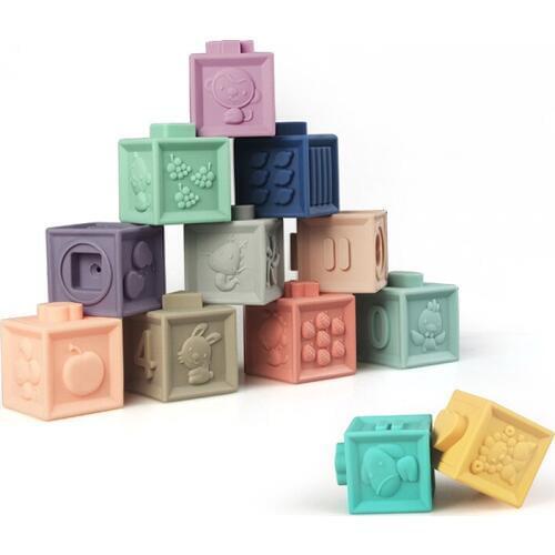 Baby Toys 6 12 13 Months Teether Squeeze Bath Toys for Toddlers Baby Soft Building Blocks Baby Boy Toys Brinquedos Para Bebe