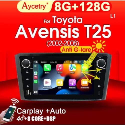 PX6 Car radio 2 din android 10 with screen For Toyota Avensis T25 2002-2008 intelligent system auto audio video players 2DIN DVD