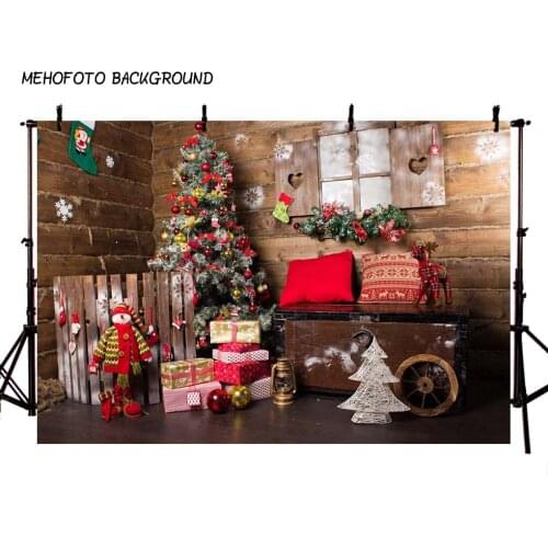 Photography Backdrops Christmas Background Fireplace Tree Winter Snow Window Interior Baby Birthday Background For Photo Studio