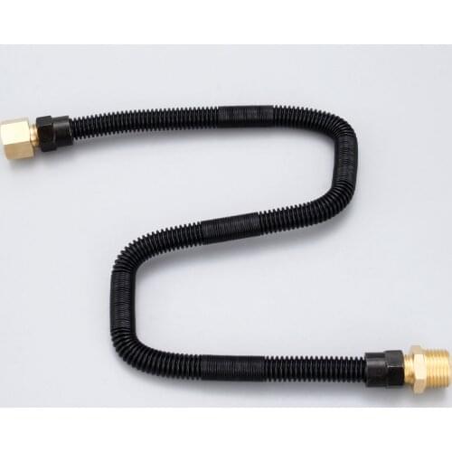 1/2" X 24" Non-Whistle Flexible Flex Gas Line Connector Kit, 1/2 Male and Female Thread for LPG & NG Propane Fire Pit