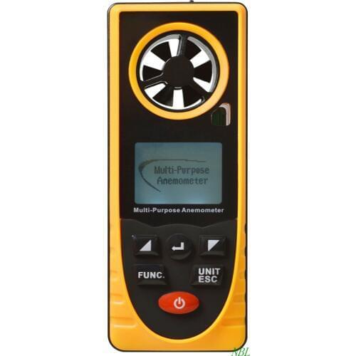 LCD Digital Mini Pocket Anemometer Air Wind Speed Scale Meter GM8910 Suitable for Measuring Temperature Humidity Multi-function