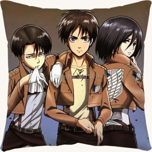 Anime Attack on Titan Cartoon Shingeki no Kyojin Square Pillow customize
