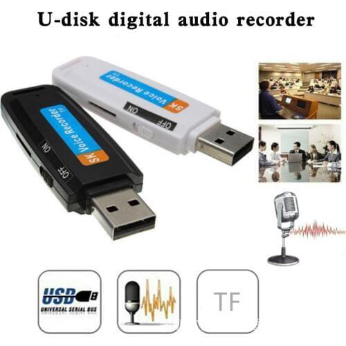 U-Disk Mini Voice Recorder Pen Digital Dictaphone Audio Recorder Sound USB 2.0 Flash Drive for 1-32GB Micro SD TF Card