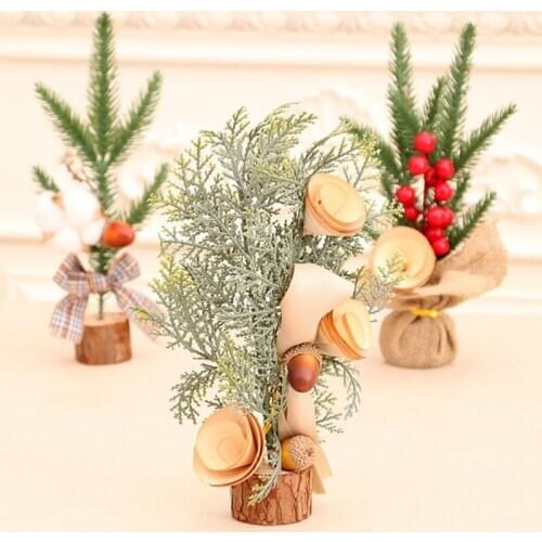 Mini Christmas Tree Decoration Desktop Atmosphere Decoration Potted Christmas Tree Cotton Chriatmas Decoration