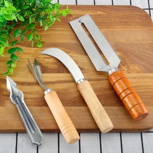 2 sets/lot Stainless Steel Pineapple Peeler Set Cut Pineapple Home Peeled Fruit Cane Knife Pineapple Slicers Vegetable Tools