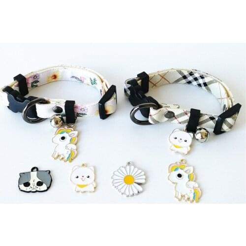 New leather small daisy tide brand pet collar small dog Teddy Pomeranian dog collar cat collar pet supplies