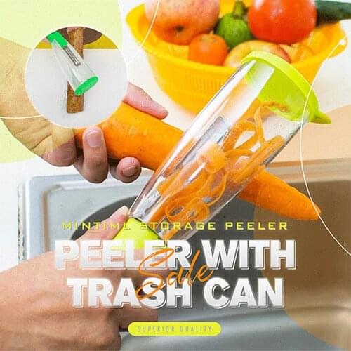 Mintiml Storage Peeler with trash can Slicer Fruit Potato Cutter Carrot Grater Paring knife Kitchen accessories Color randomly