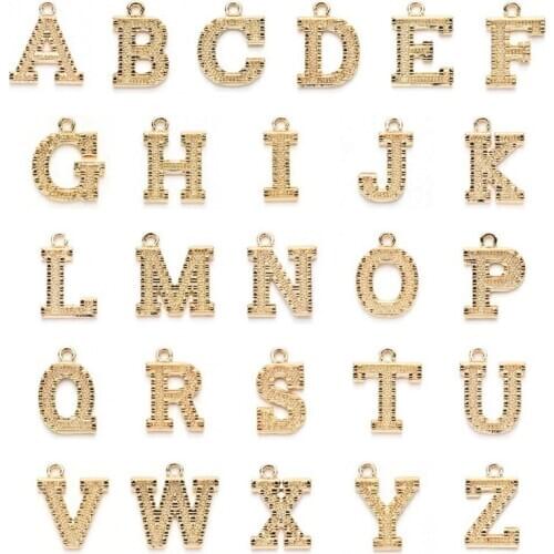 Diy English Alphabet Necklace Pendant Alloy Alphabet Pendant