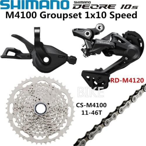SHIMANO DEORE M4100 Groupset Mountain Bike 1x10-Speed 42T 46T SL+RD+CS+HG54 M4100 Shift M4120 M5120 Rear Derailleur CS M4100