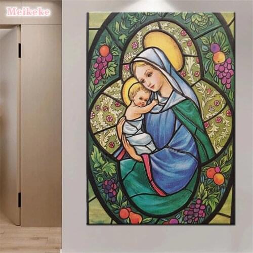 Full Diamond 5D Religious Diamond Painting Jesus/Virgin DIY Diamond Embroidery Kit Home Decor