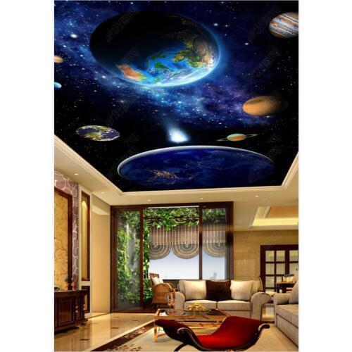 Custom photo wallpaper 3d ceiling wallpaper Blue starry sky living room bedroom hall ceiling zenith mural wall papers home decor