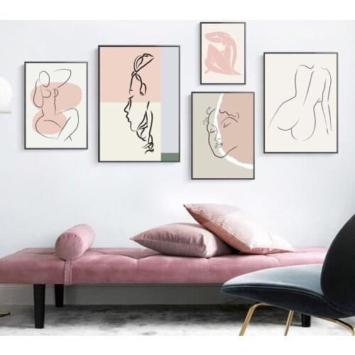 Line Figure Painting Sketch Body Face Canvas Posters And Prints Nordic Minimalism Wall Art Pictures Interior Decoration For Home