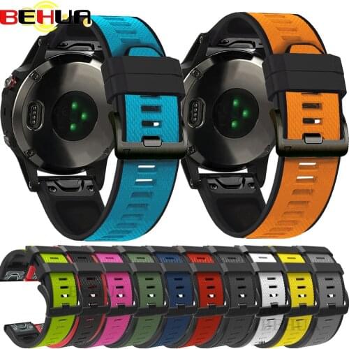 BEHUA 26mm 22mm Quick Fit Watchband For Garmin Fenix 6X Pro 5X 3 HR Silicone Easy Fit Wrist Band for Fenix 6 Pro 5 Strap Correa