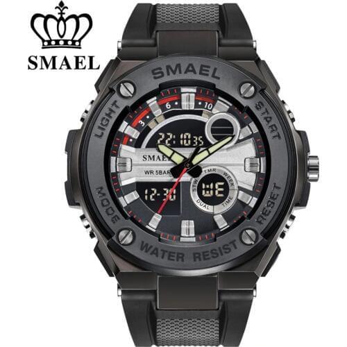SMAEL Military Watch Waterproof Sports Watches Mens LED Digital Quartz Wristwatches Top Brand Luxury Clock Relogio Masculino