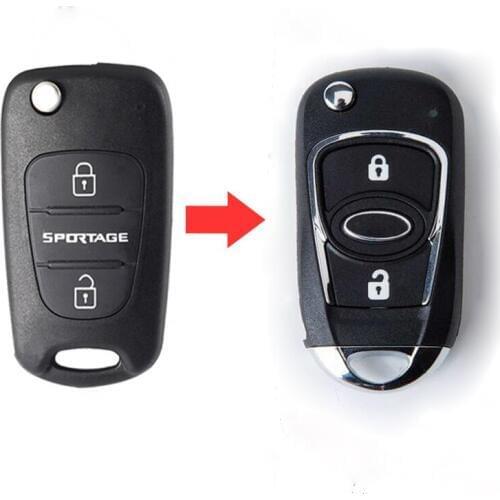 2 Button Replacement Modified Flip Folding Remote Key Shell Case For Kia Sportage Fob Key Cover (New Style)