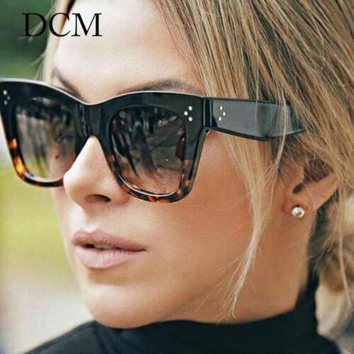 DCM Fashion SquareLeopard Sunglasses Vintage Women Brand Designer Plastic Frame Ladies Sun Glasses Oculos De Sol Feminino UV400