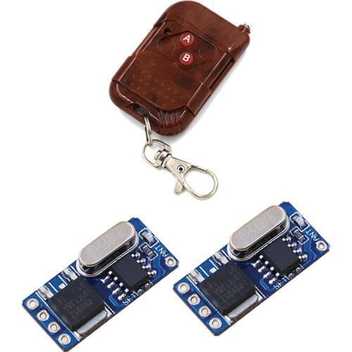 Special Offer DC3.5V-12V Mini Wireless Remote Control Switch System 2pcs Receiver+Peach Transmitter with 2Buttons for Smart Home